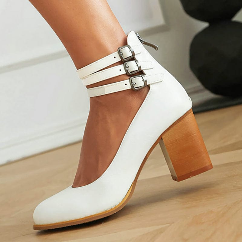 Reem |  Triple Buckle Heels