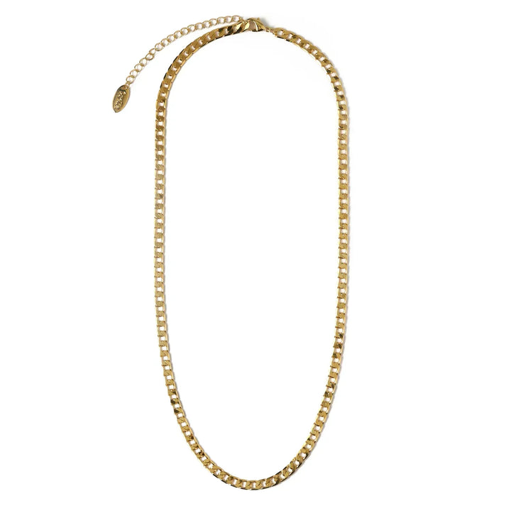 Flat Link | Gold Curb Chain Necklace