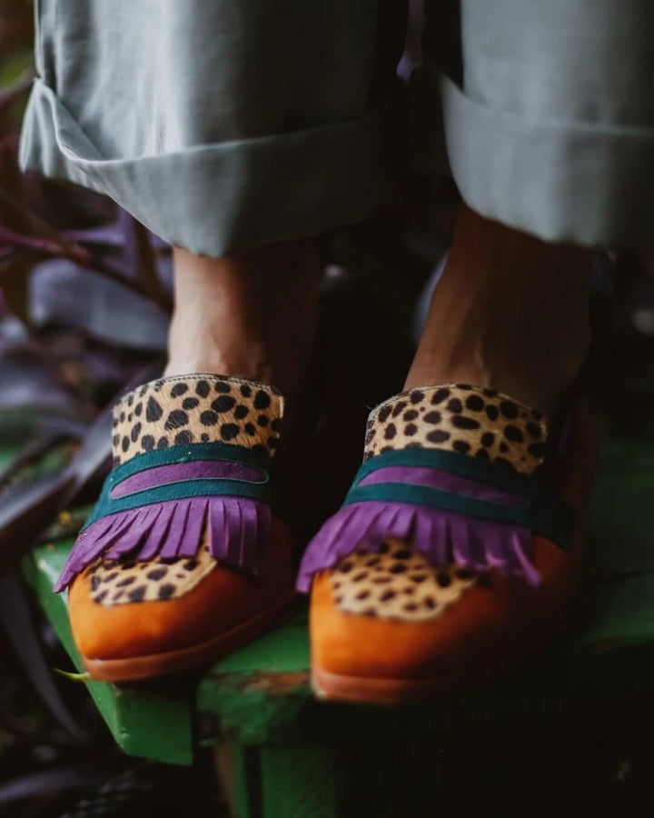 Layan | Loafer With Fringes And Animal Print