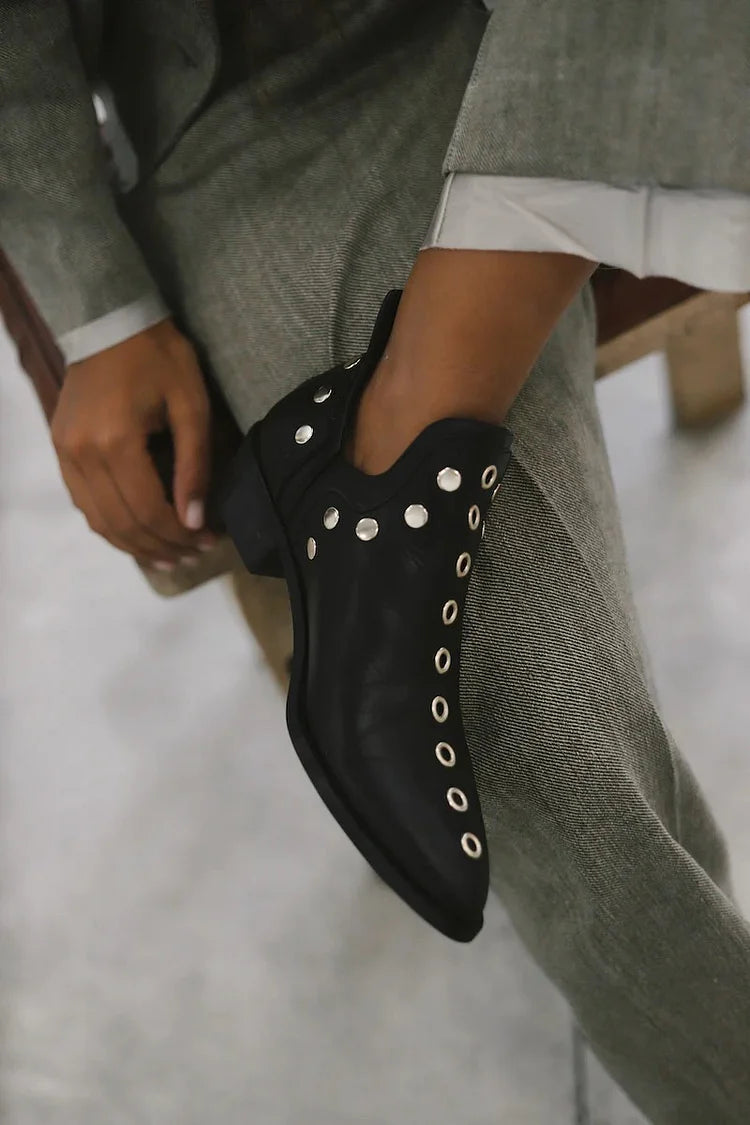 Sumaya | Pointed Studded Ankle Boot