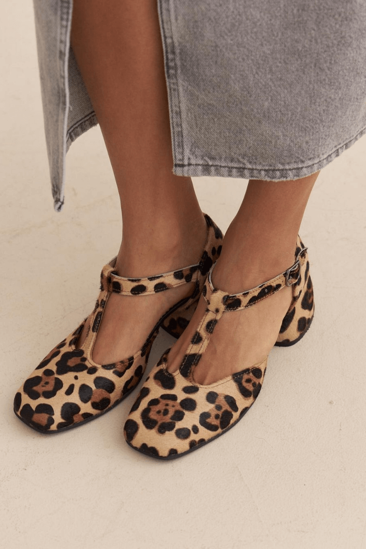 Inas | Leopard T-Strap Block Heels