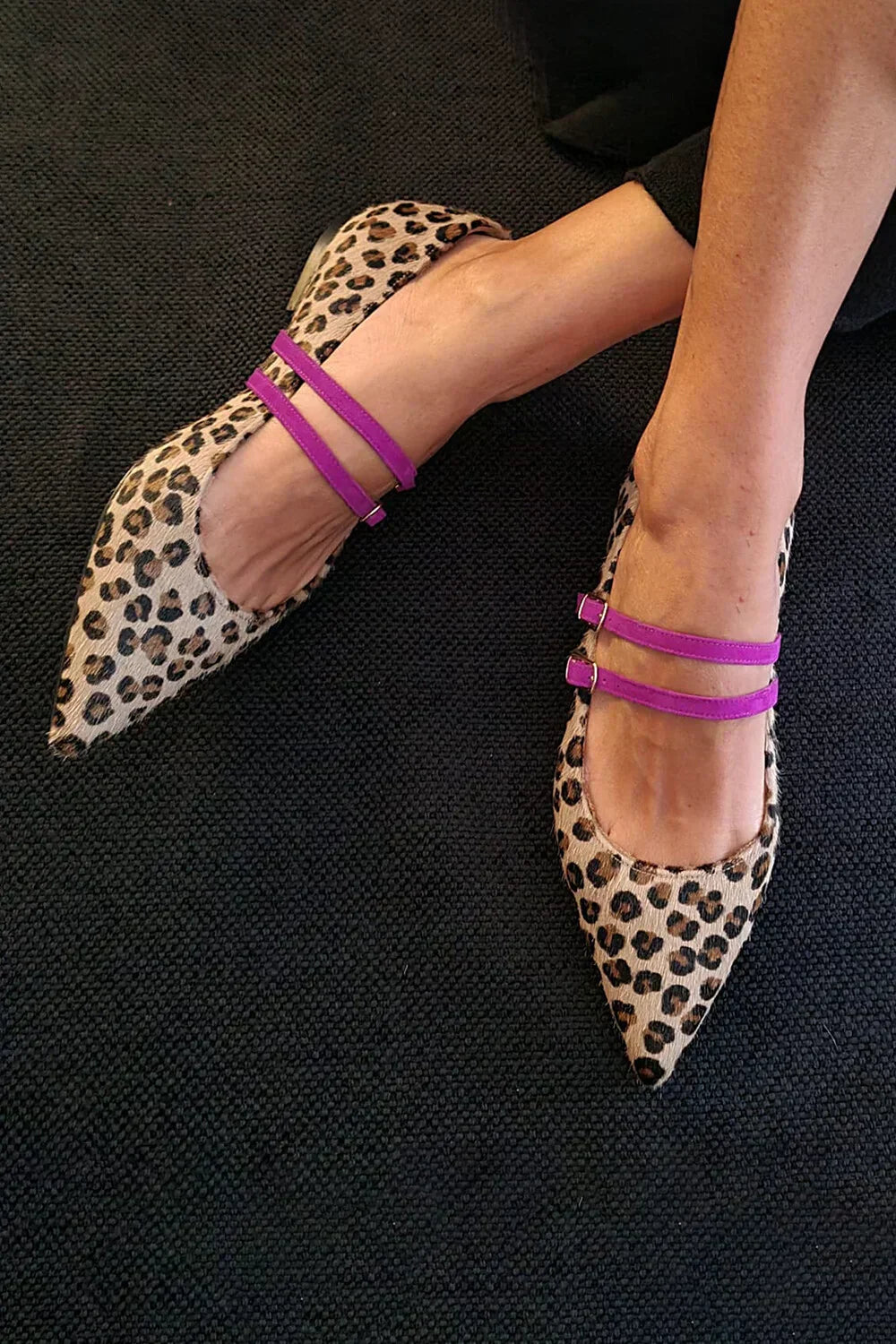 Kanza | Leopard-Print Strap Flats
