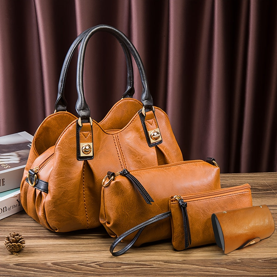 Mariam | Leather Handbag Set (4-Piece)