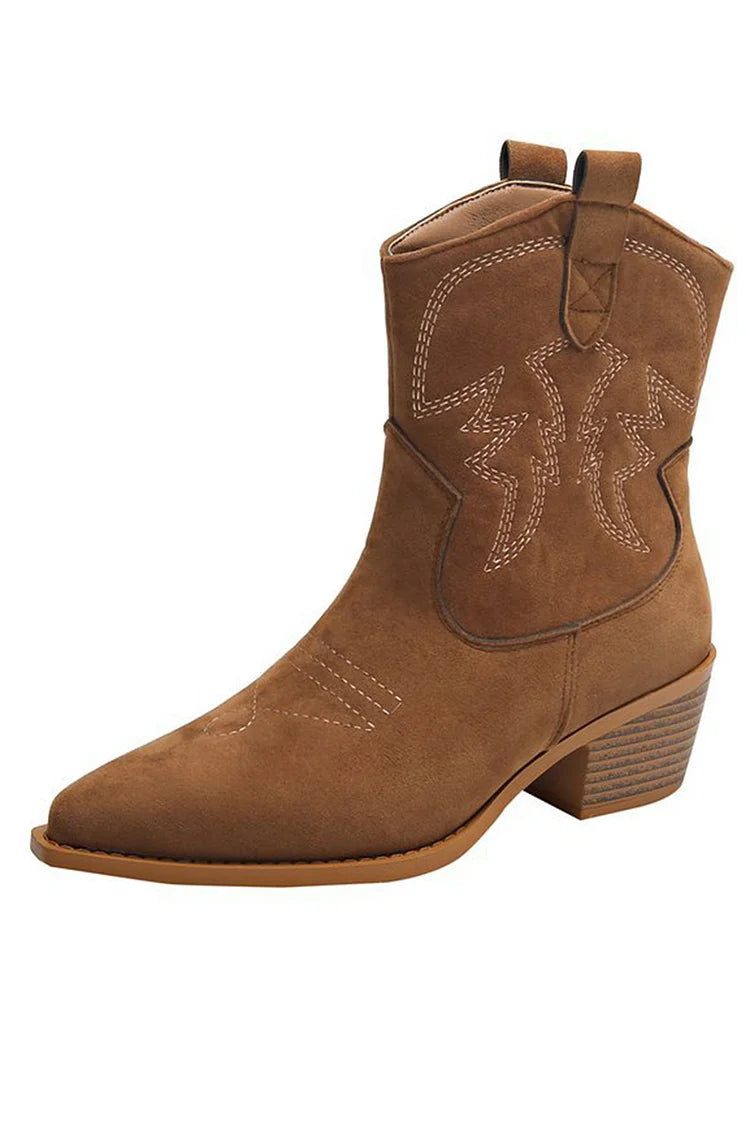 Buthaina | Pointed Western Ankle Boot