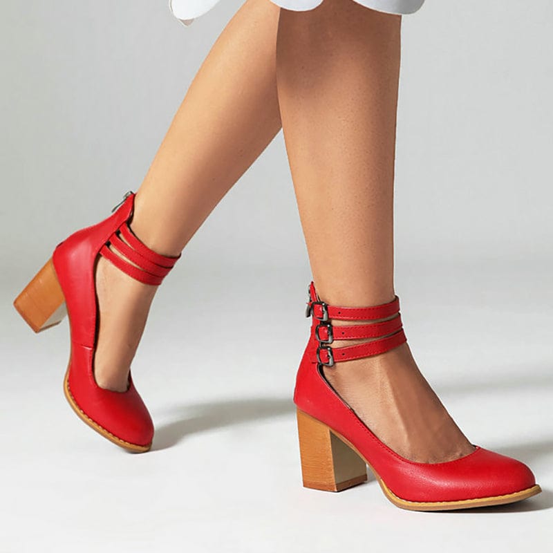 Reem |  Triple Buckle Heels