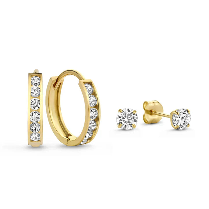 Radiant Duo | Gold Earrings Set