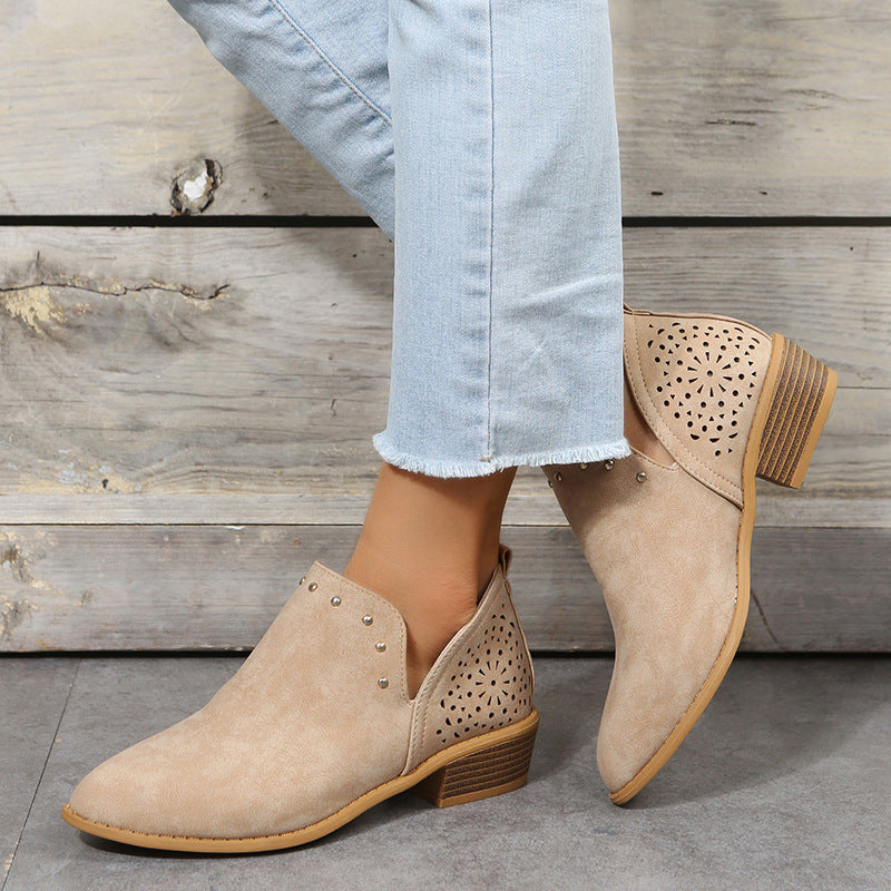 Mariam | Low Cut Perforated Ankle Boot