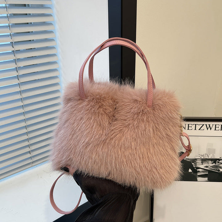 Lulwa | Faux Fur Bag with Handle & Strap