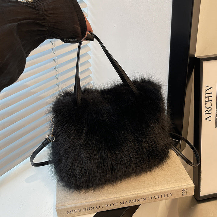 Lulwa | Faux Fur Bag with Handle & Strap