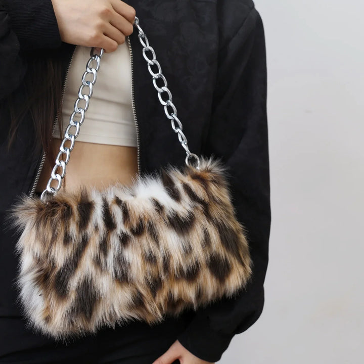 Maha | Faux Fur Pattern Shoulder Bag