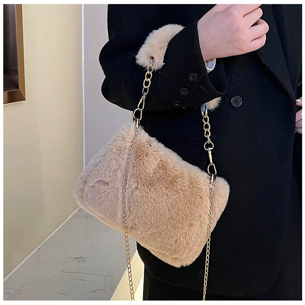 Rania | Plush Chain Shoulder Bag