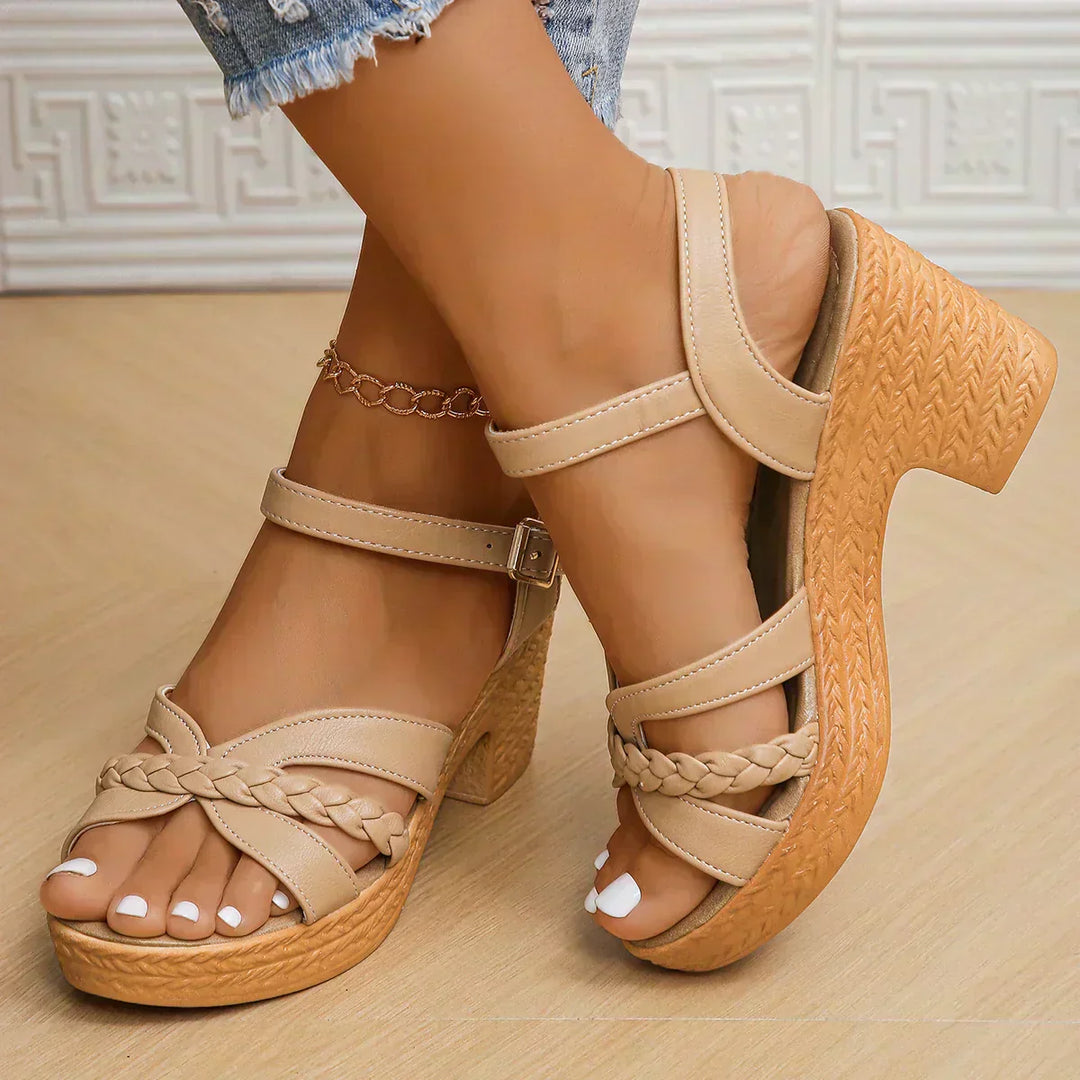 Fadwa | Braided Strap Platform Sandals