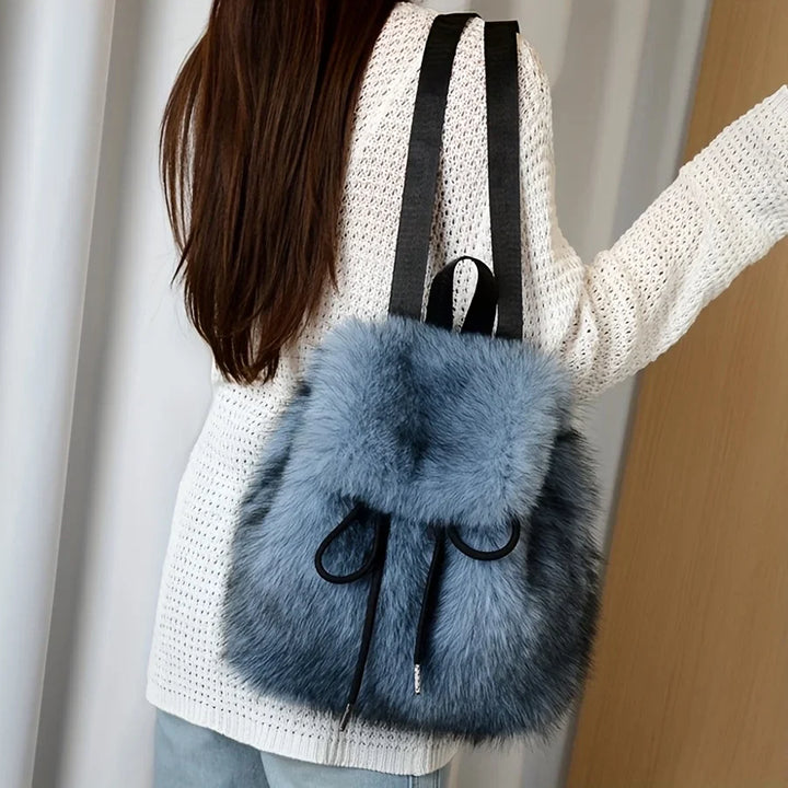 Dalal | Faux Fur Drawstring Backpack