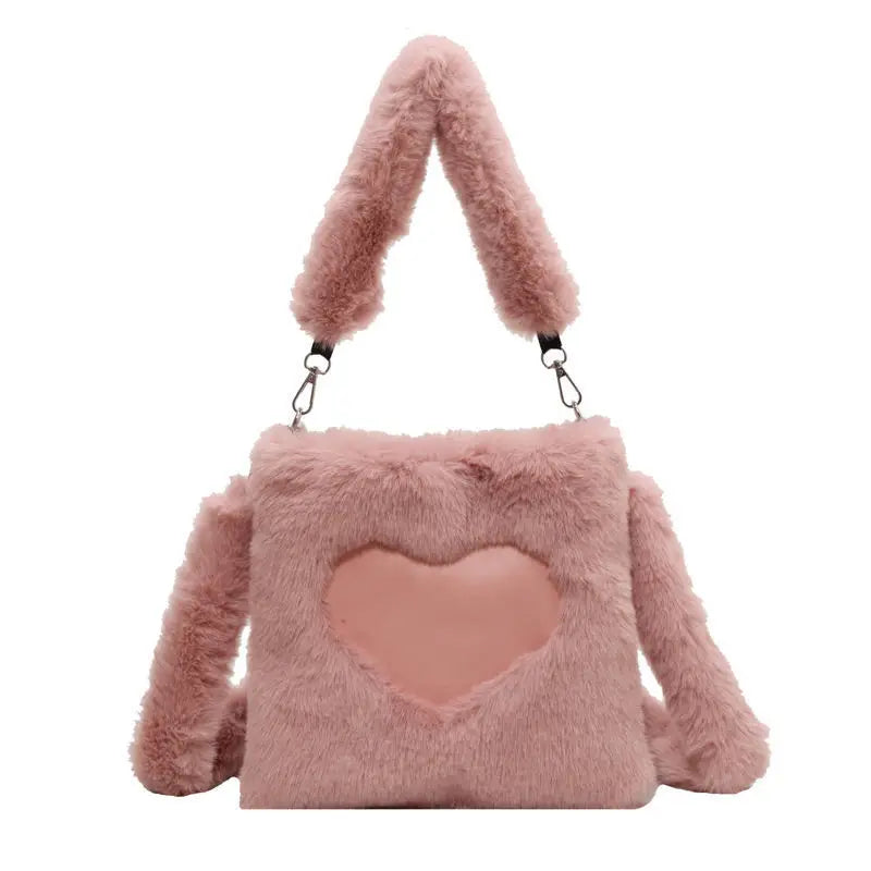 Hessa | Plush Heart Shoulder Bag