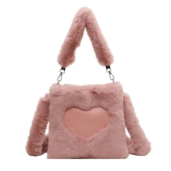 Hessa | Plush Heart Shoulder Bag