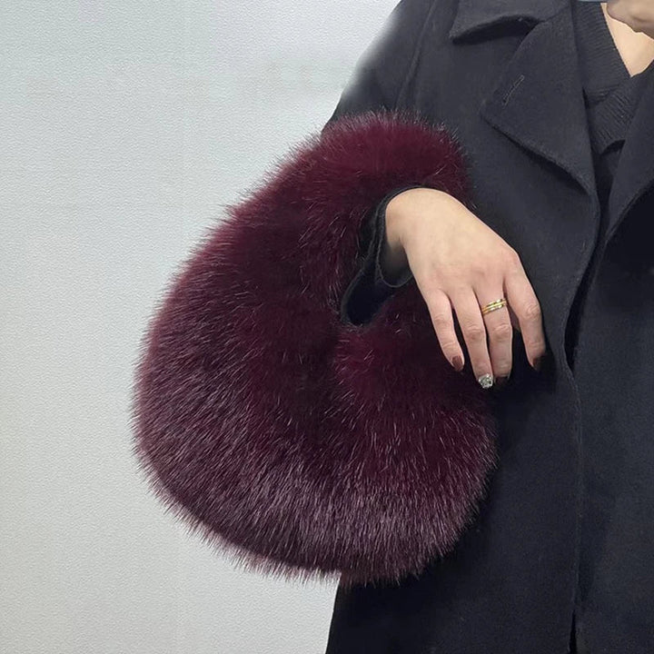 Amal | Faux Fur Half-Moon Shoulder Bag
