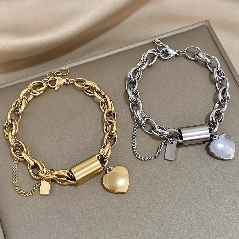 Heartened Chain | Chunky Bracelet