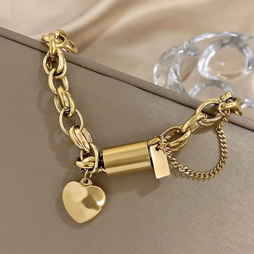 Heartened Chain | Chunky Bracelet