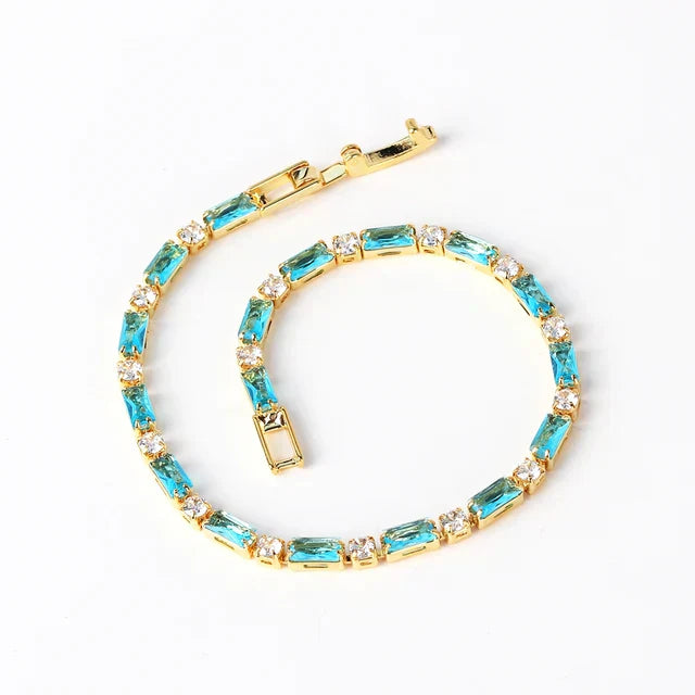 Turquoise Line | Gold Bracelet