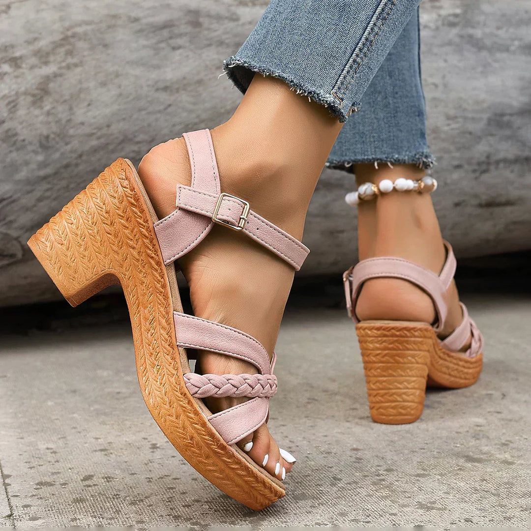 Fadwa | Braided Strap Platform Sandals