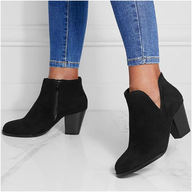 Kholoud | Pointed Ankle Boot With Suede Effect
