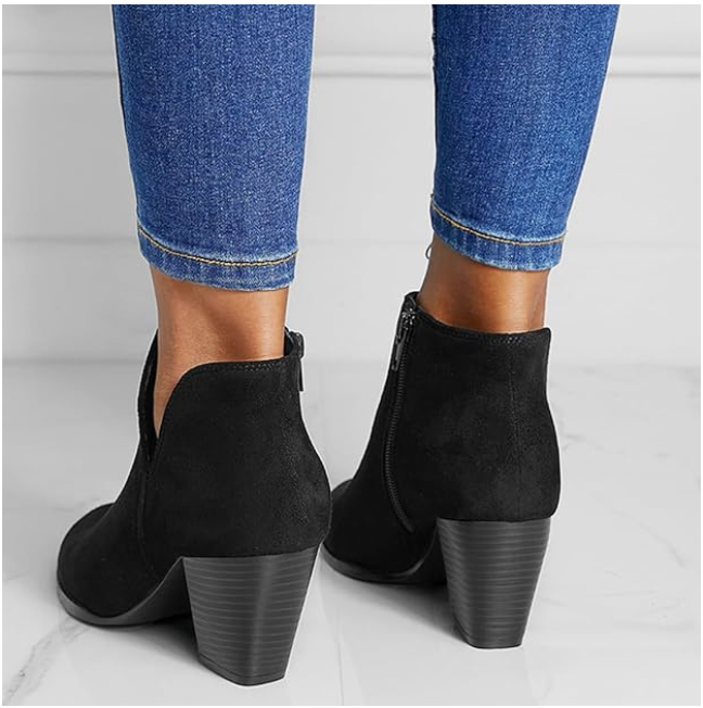 Kholoud | Pointed Ankle Boot With Suede Effect