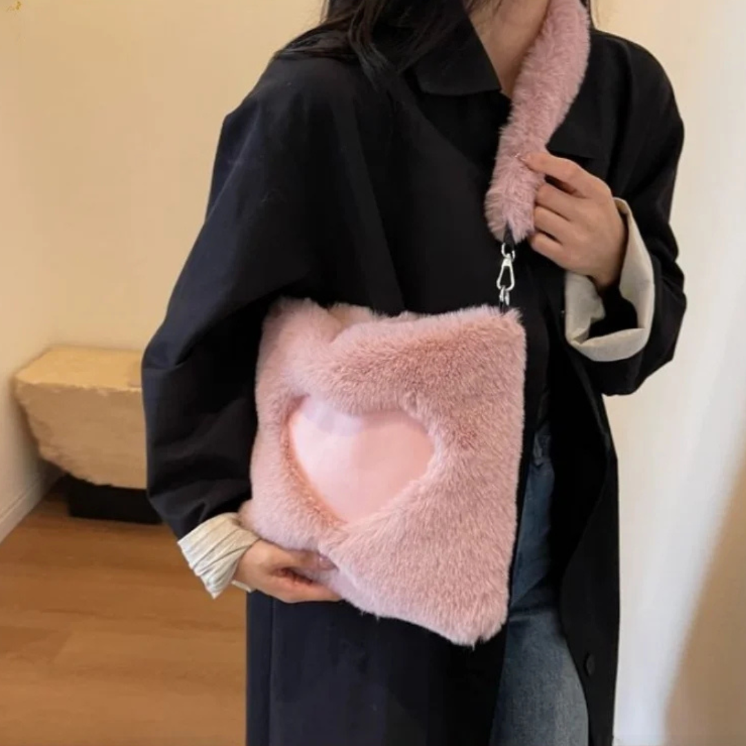 Hessa | Plush Heart Shoulder Bag