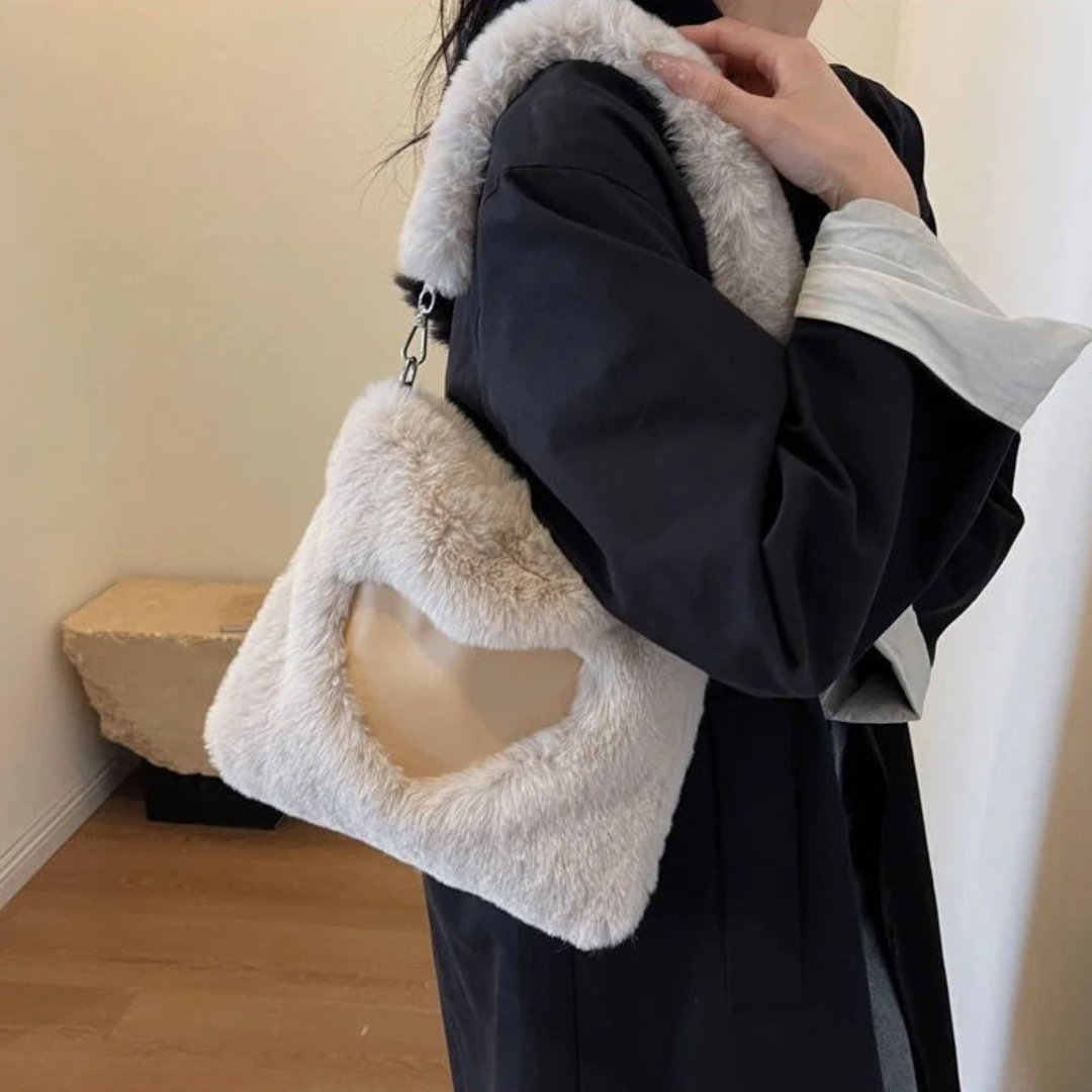 Hessa | Plush Heart Shoulder Bag