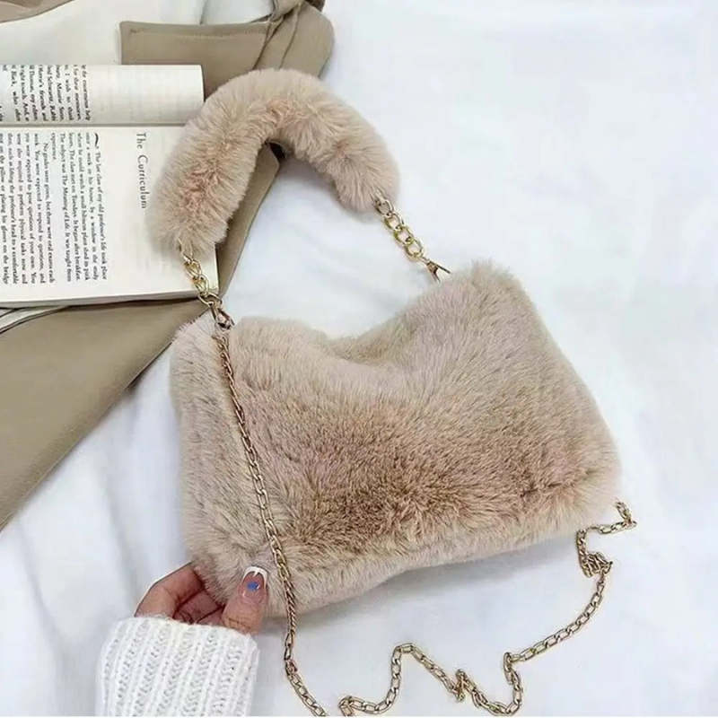 Rania | Plush Chain Shoulder Bag