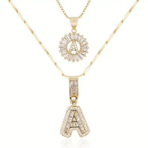 Initial Spark | Gold Letter Necklace Set