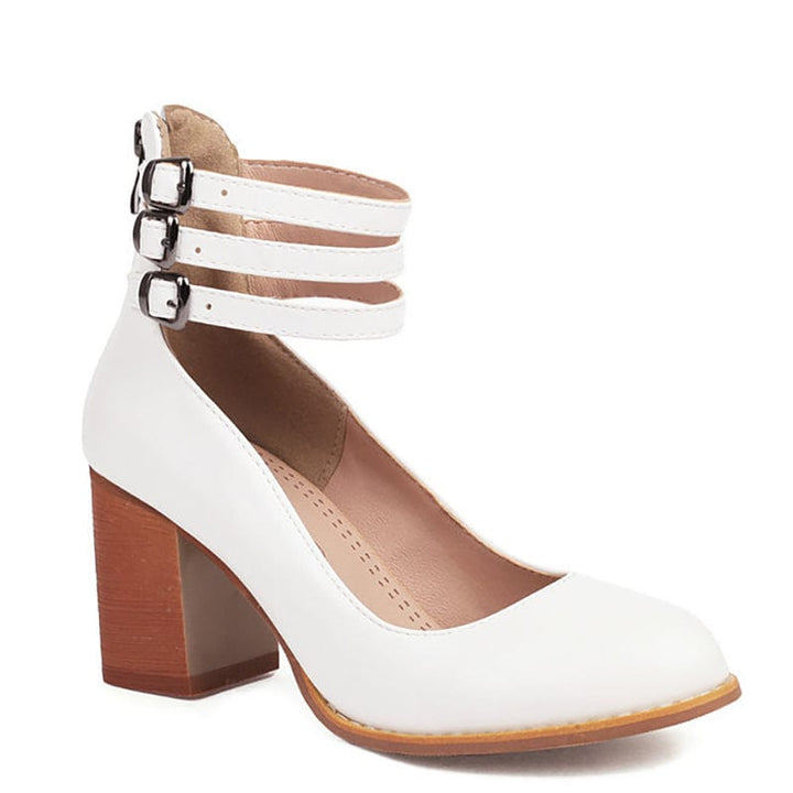 Reem |  Triple Buckle Heels