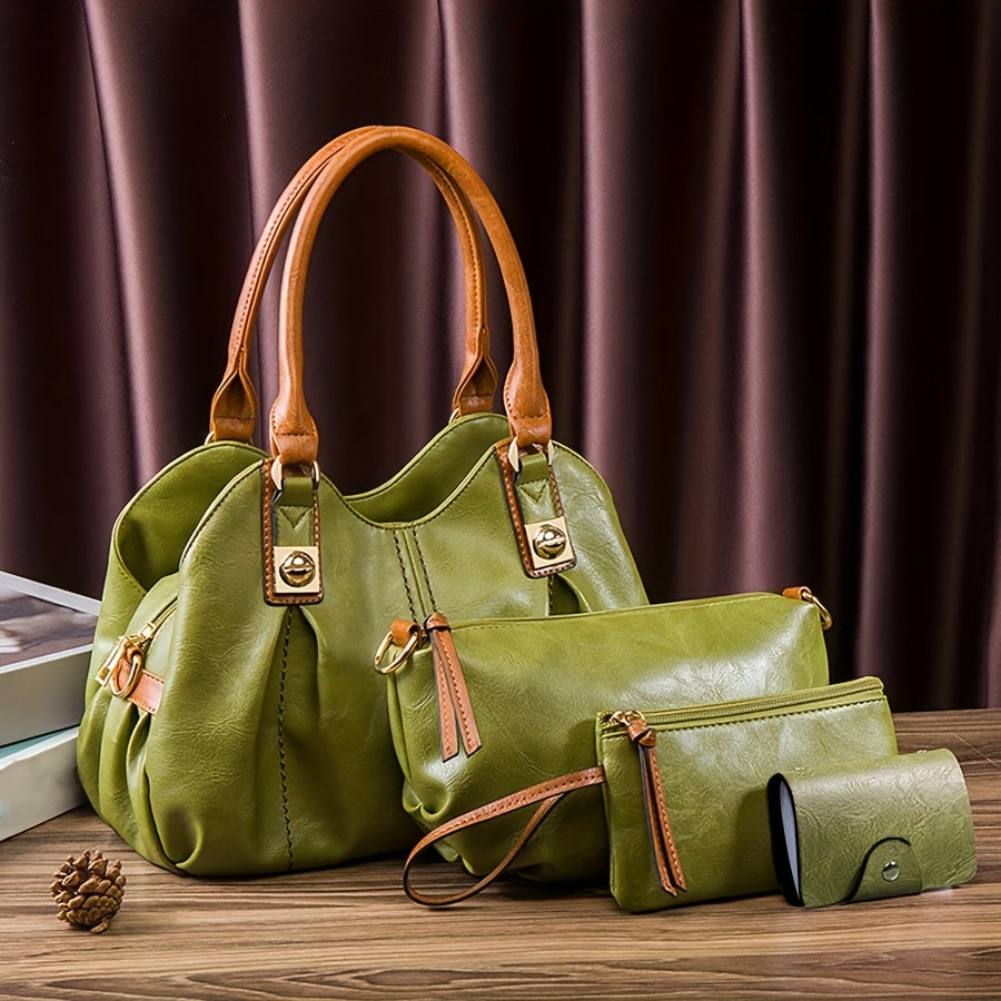 Mariam | Leather Handbag Set (4-Piece)