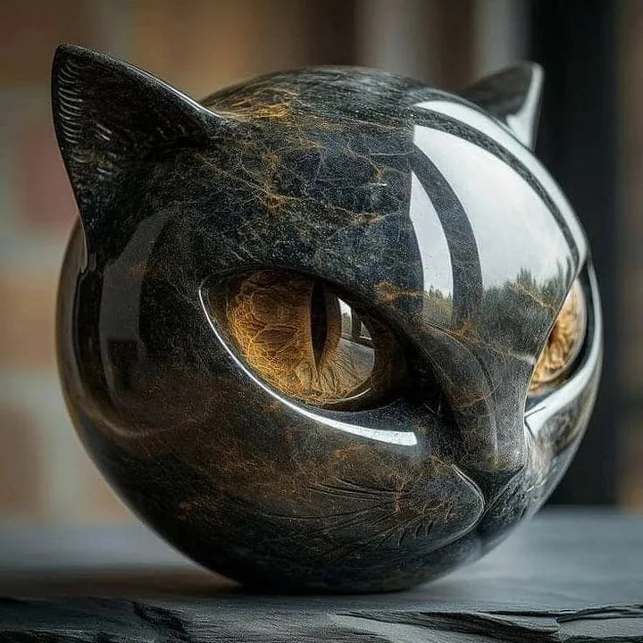 Midnight Cat Head | Decorative Sculpture