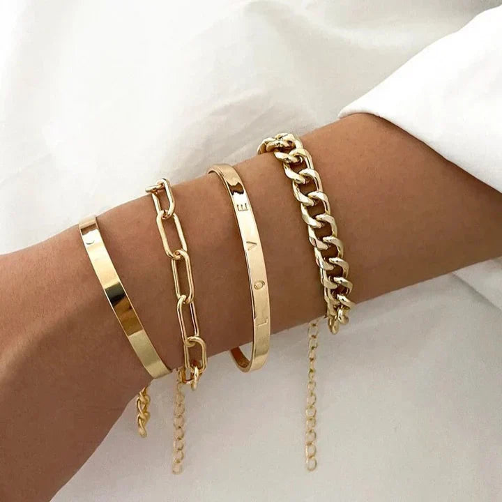 Radiant Link | Gold Bracelet Set